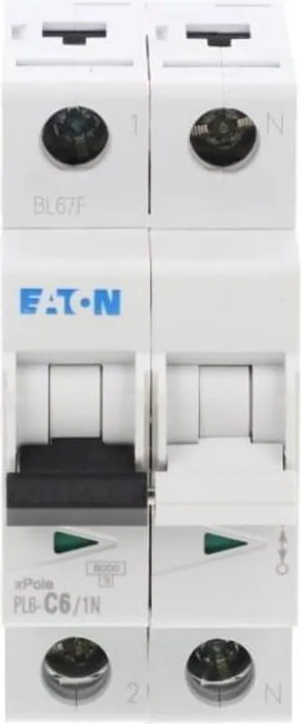 Disjoncteur magnétothermique 6A Courbe C 1P+N Eaton PL6-C6/1N 106031