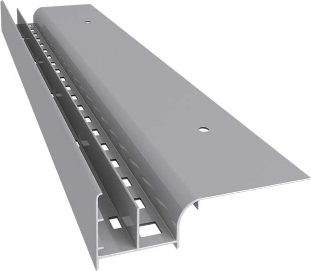 Renoplast Aluminium Traufprofil W20 Belüftungsboden, Profil 200cm, Grau