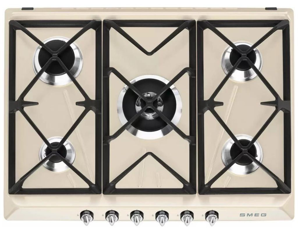 Smeg SR975PGH Gas-Kochfeld, 68,5 cm Breite, Emaillerahmen, Produktbild 