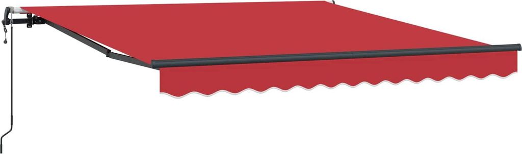 SYFAX Einziehbare Markise Rot 300 x 250 cm Stoff und Aluminium