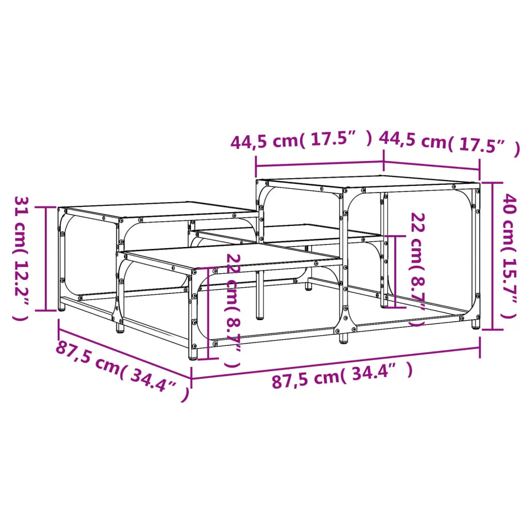 Tavolino da Caffè Moderno Grigio Sonoma 87,5cm - Estetica e Funzione - 9