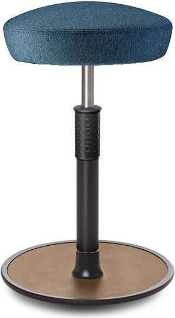 Sitz- Stehhocker Free Tall Hutsitz Camira Rivet Ozeanblau schwarz /Natur.