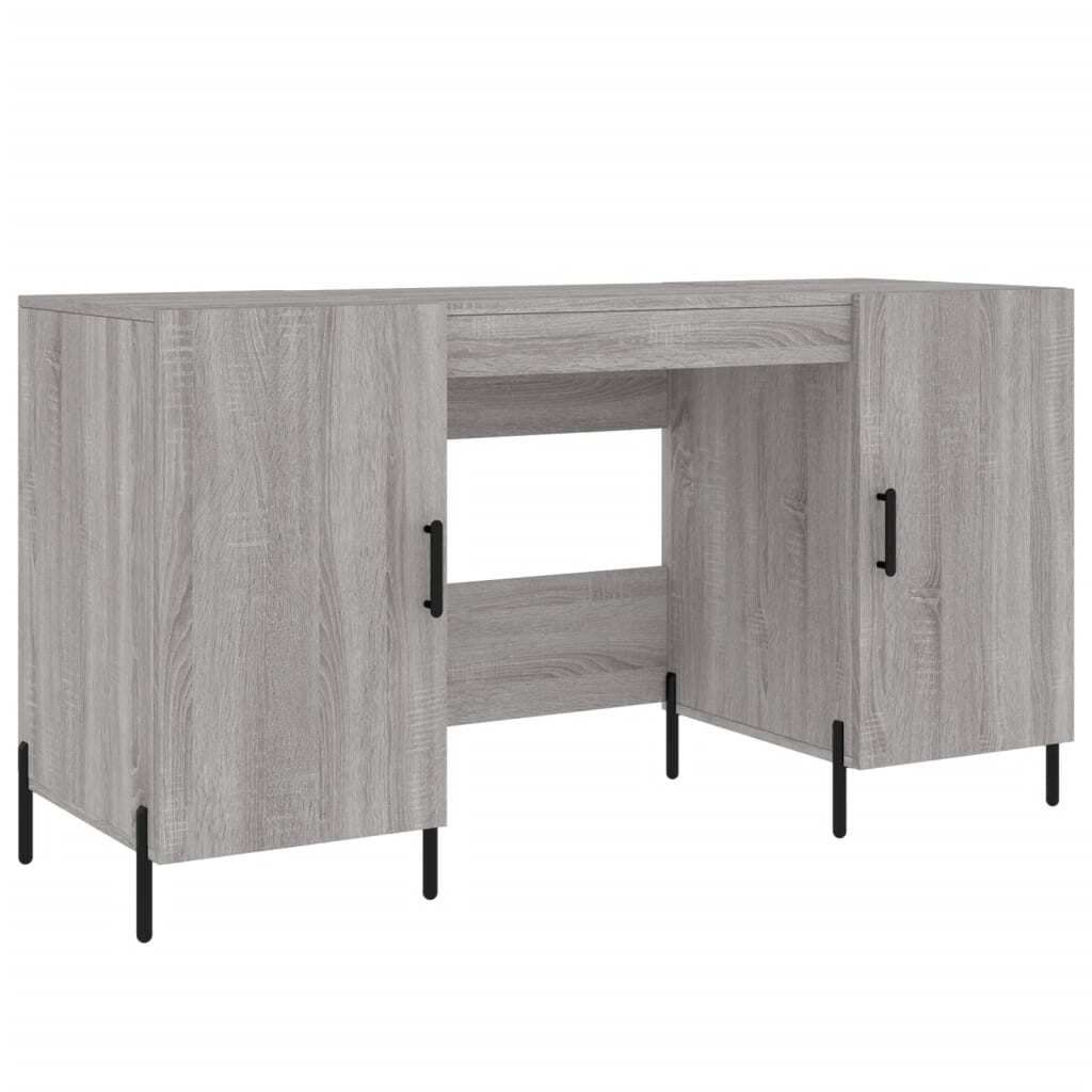 "WINTER SALE"Schreibtisch/Highboard - elegante Design - Mehrzweckschrank - Grau Sonoma 140x50x75 cm Holzwerkstoff - Kommoden NEU3239604