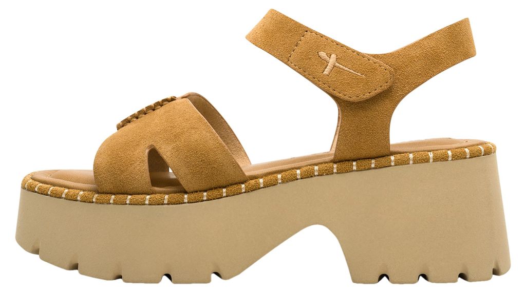 Tamaris Sandalen aus Leder mit offener Schuhspitze, breitem Produktbild 