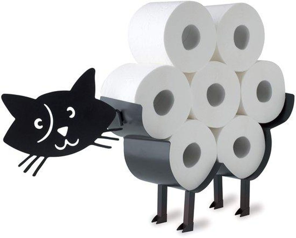 Toilettenpapierhalter Schwarz Katze