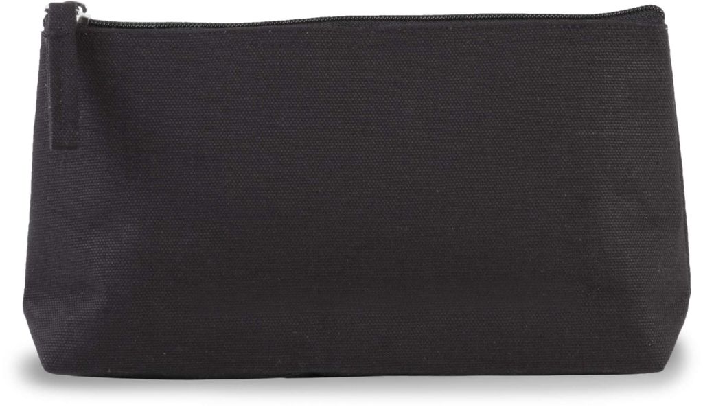 Kimood Kosmetiktasche Waschtischtasche Canvas Waschbeutel, Größe:U, Farbe:Schwarz