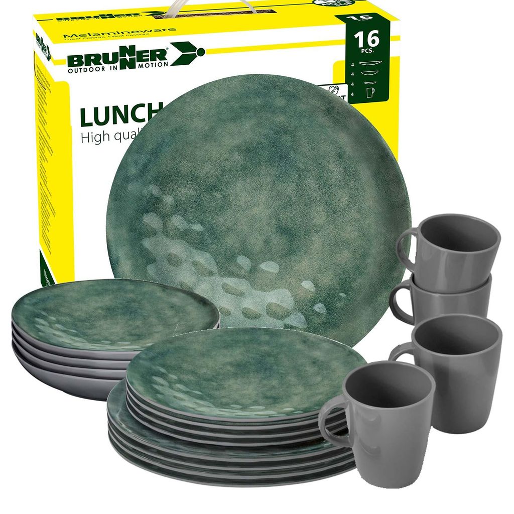 BRUNNER Camping Geschirr Set 4 Personen | Anti-Slip | Lunch Produktbild 