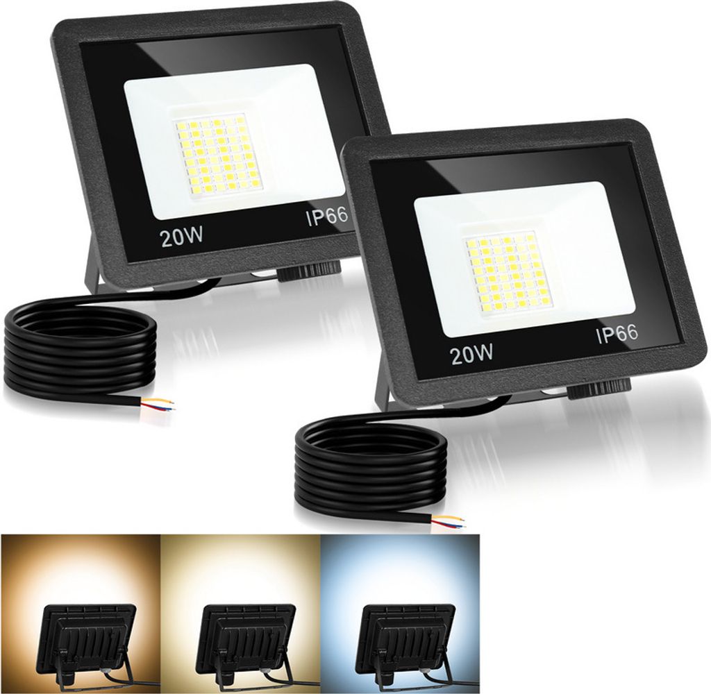TolleTour Proiettore LED Faretto LED da costruzione 2X 20W Immagine del prodotto 