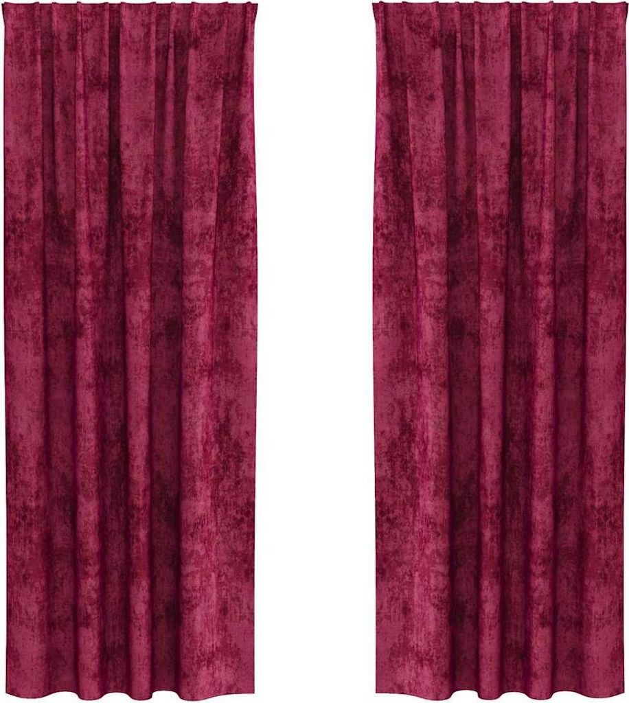 vidaXL Samtvorhänge mit Vorhängen 2 pcs Weinrot 225 x 140 cm Samt