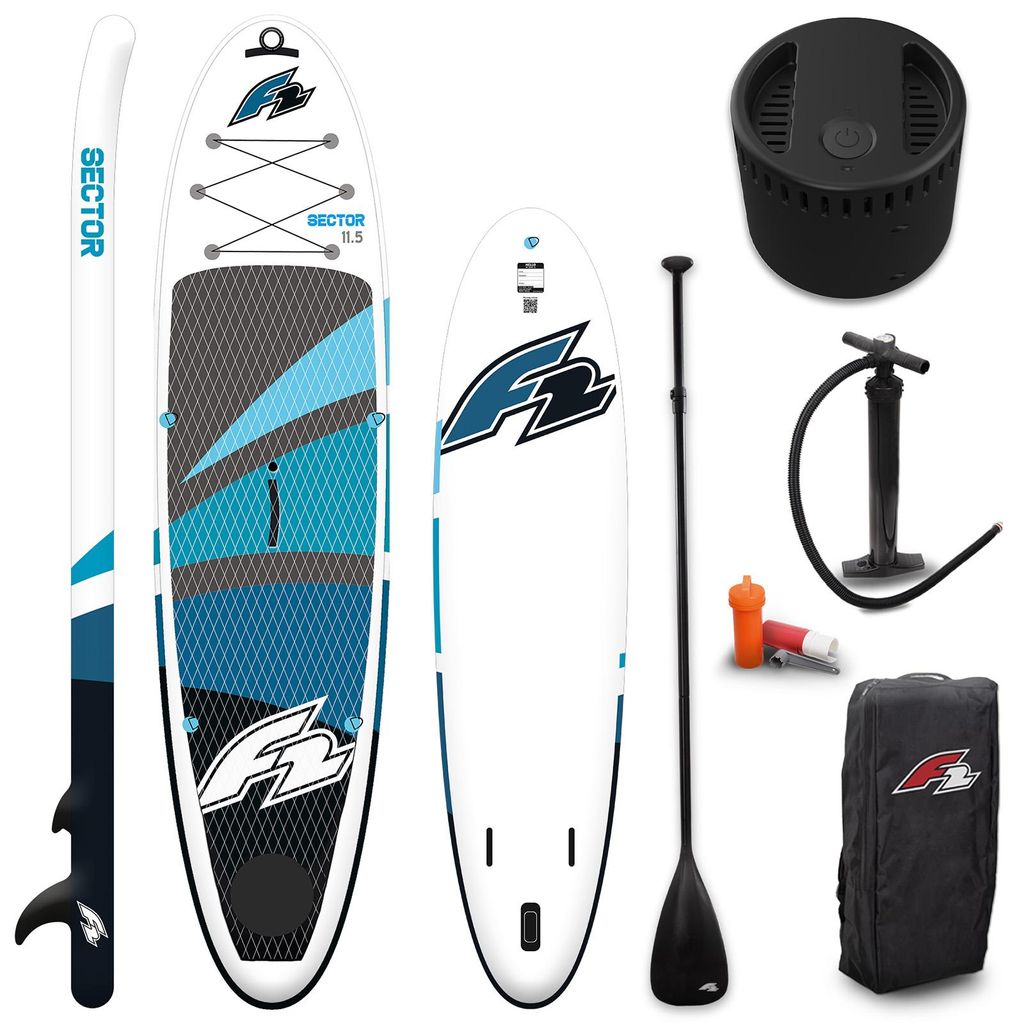 F2 Stand up Paddle Board SECTOR SMART SUP mit E-Pumpe 11,5 Blau