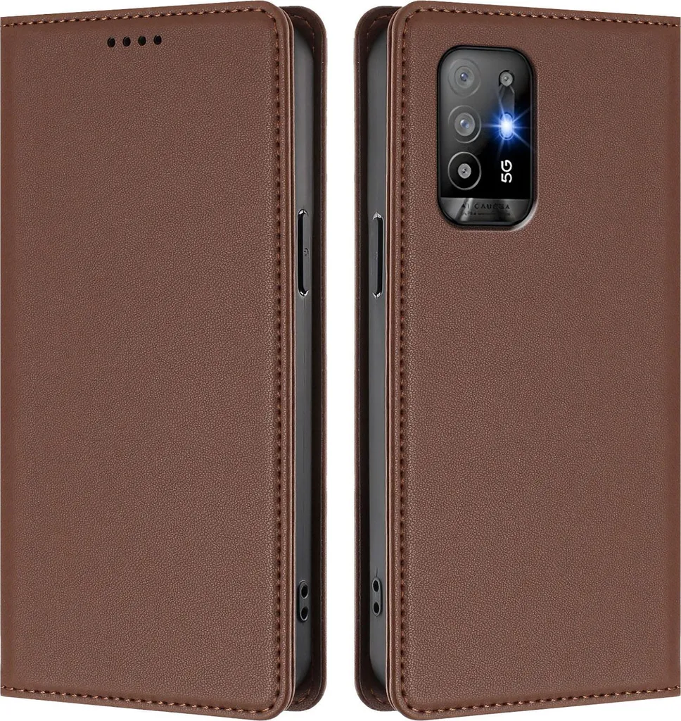Cover a Libro Oppo A94 5G Antiurto | Supporto Magnetico Marrone