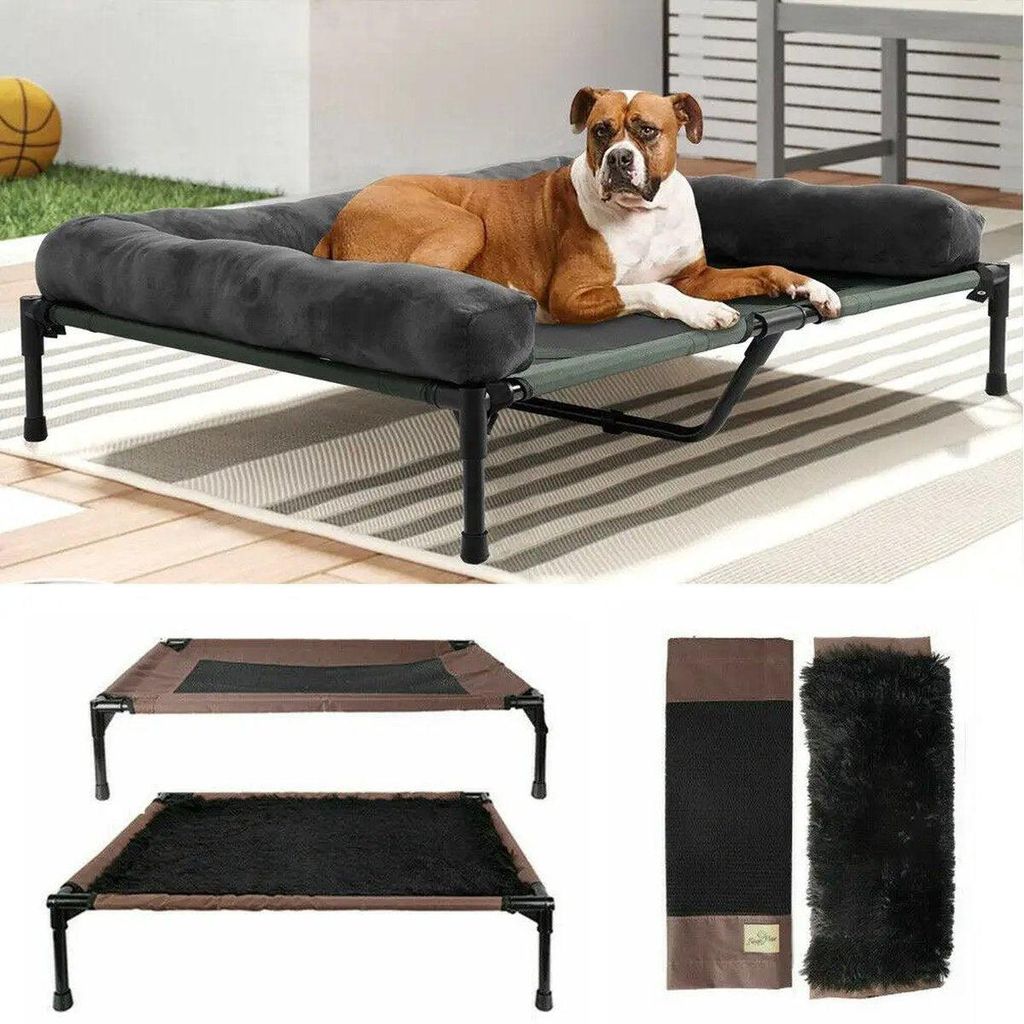 Lit pour chien XXL - Surélevé - 130x90x28 cm - Avec bordure Image du produit 