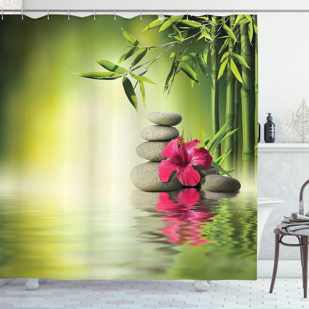 Rideau de douche opaque de grande taille 175x240cm pour baignoire et bac