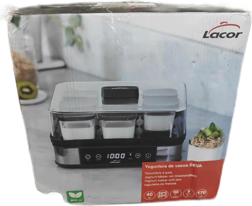 Yogurtiera Professionale Lacor Deva | 9 Vasetti Vetro per Famiglia