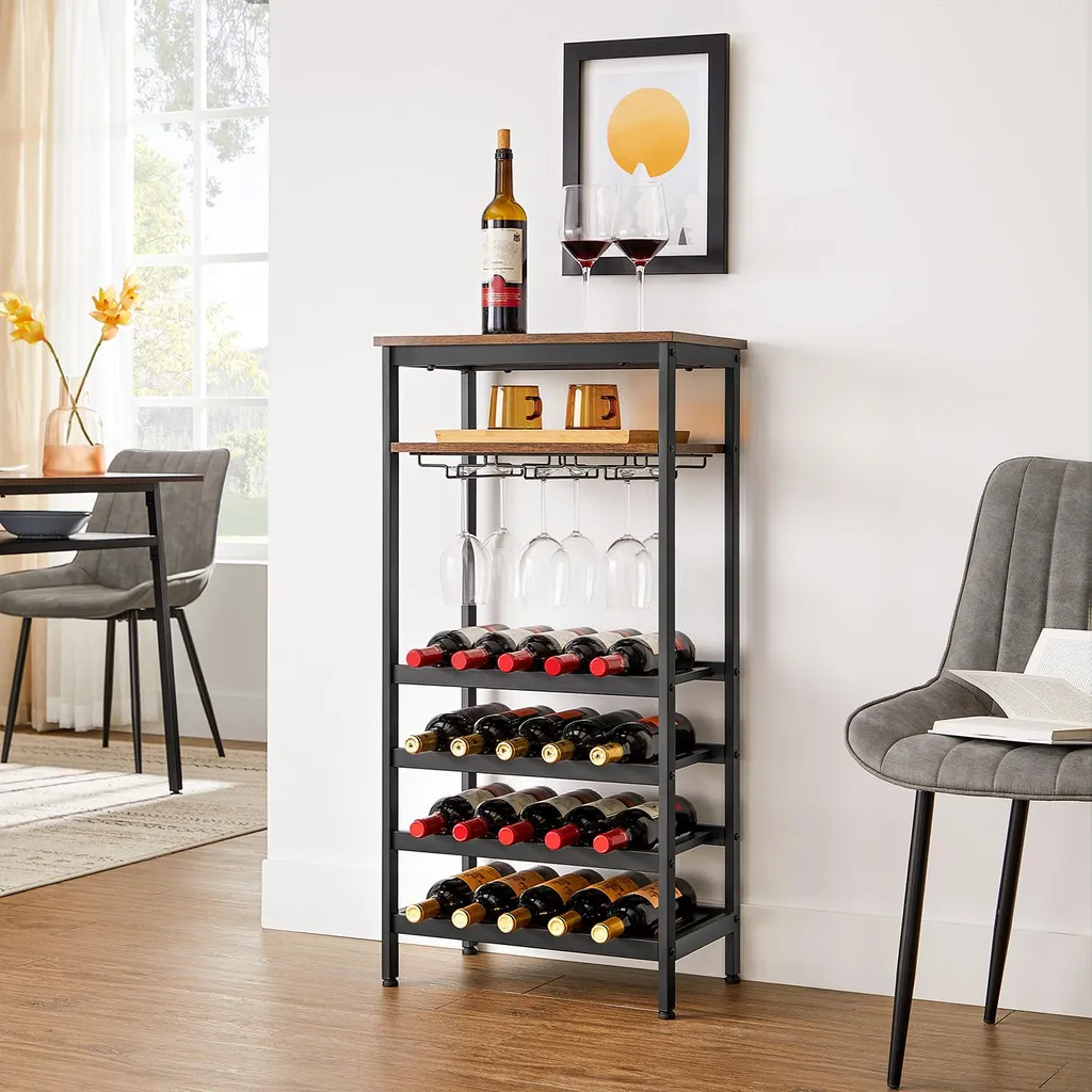 Casier à vin empilable 20 bouteilles en métal robuste - Design Compact