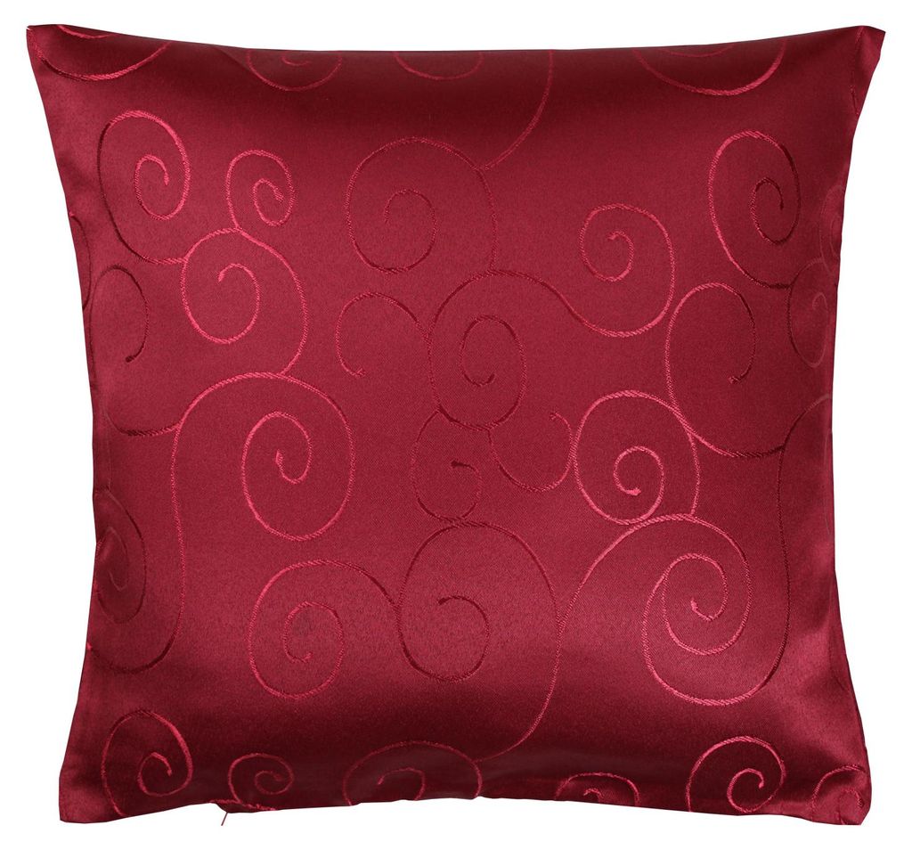 Kissenbezug 60x60 cm bordeaux Damast Circle Deko Kissenhülle mit Reißverschluss