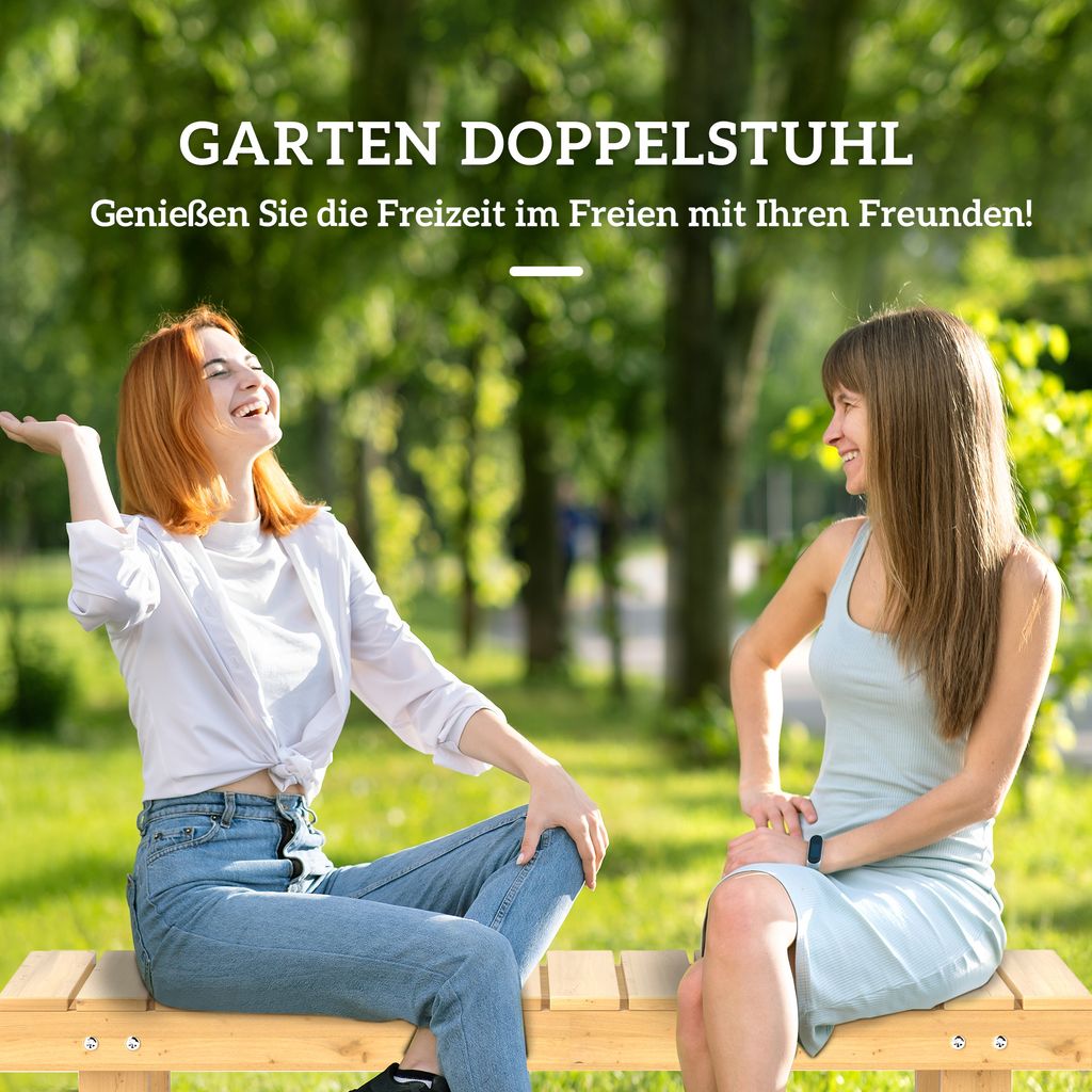 Outsunny záhradná lavica, 2-miestna lavica, záhradný Obrázok produktu 4