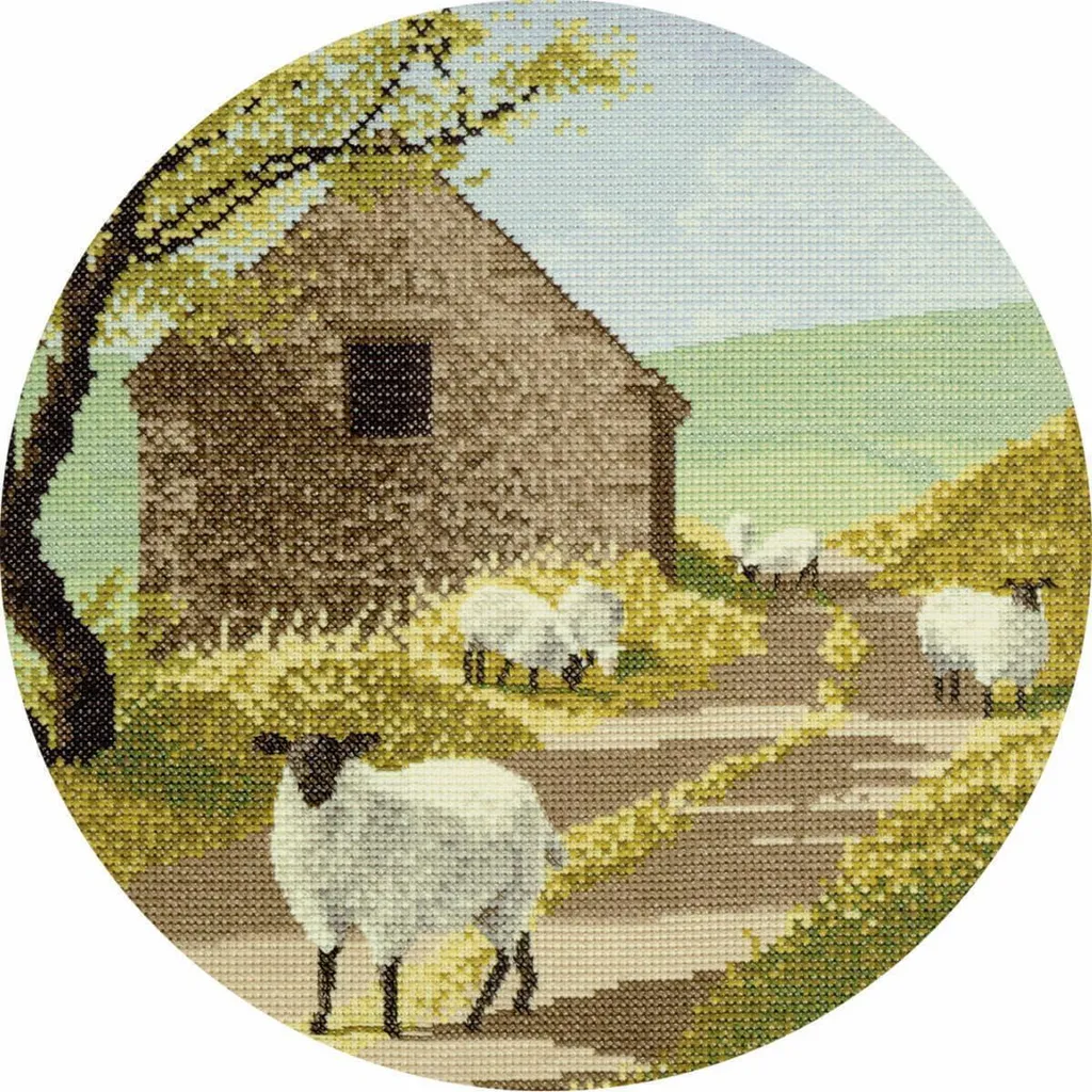 Heritage Aida Sheep Track A Kit Point de Croix JCST244-A de 25,5 cm