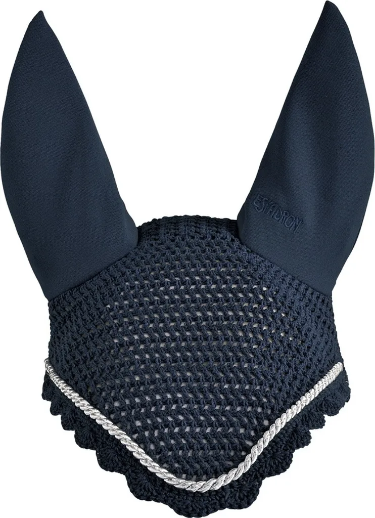 Bonnet anti-mouches Eskadron Basics avec oreilles stretch Silver et bleu