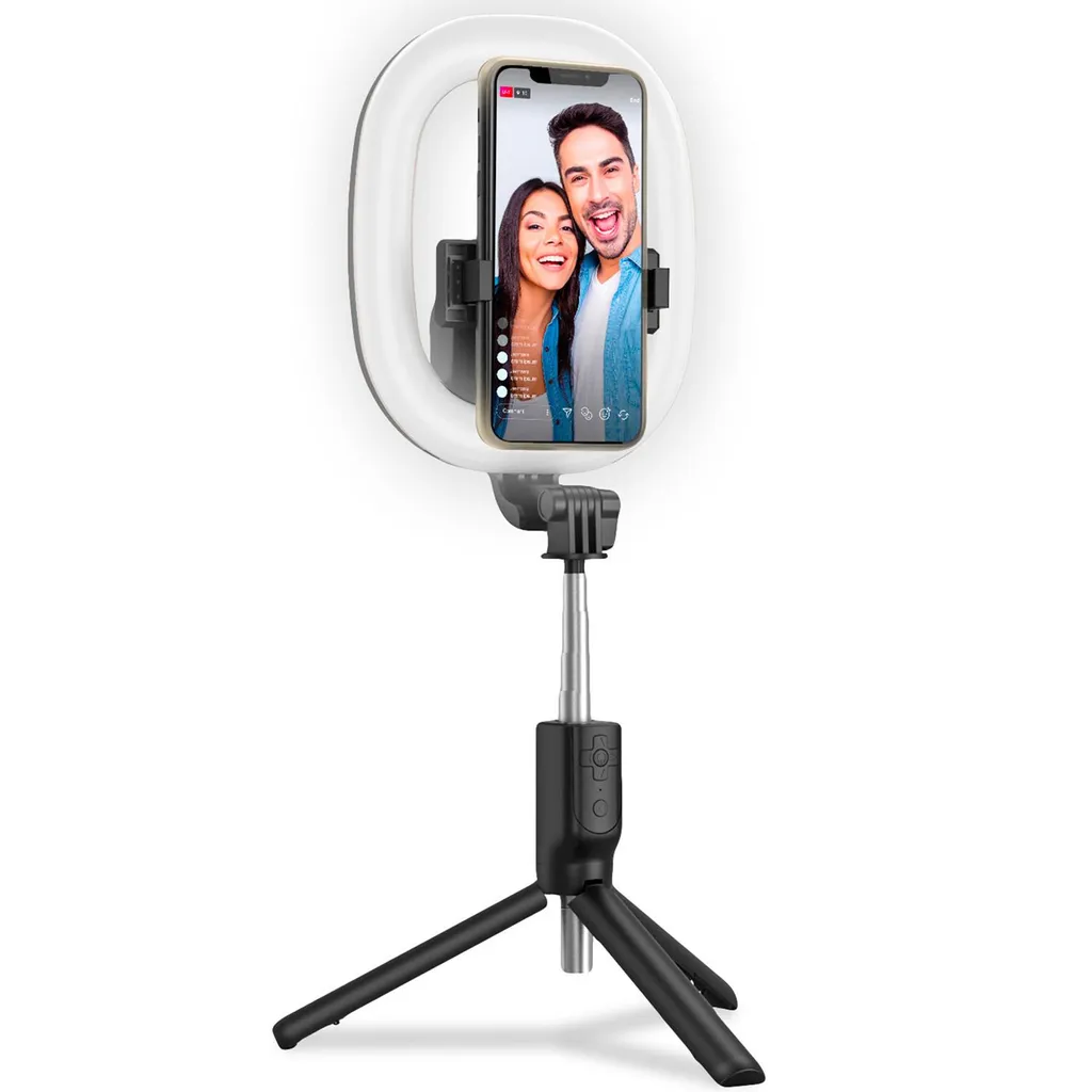 Ring Light LED avec Trépied Téléscopique et Commande Selfie Bluetooth - 4