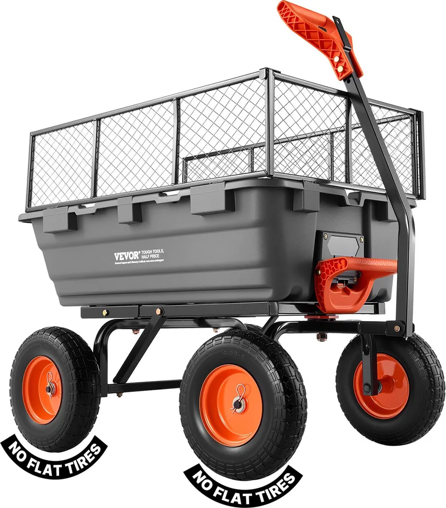 Chariot de Jardin VEVOR Basculant 544 kg avec Pneus 13 Pouces Robuste