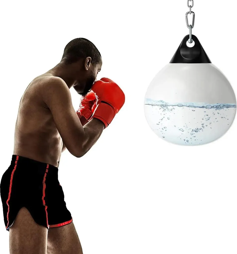 Sac de frappe à eau blanc 45 cm - Suspension acier et tuyau inclus