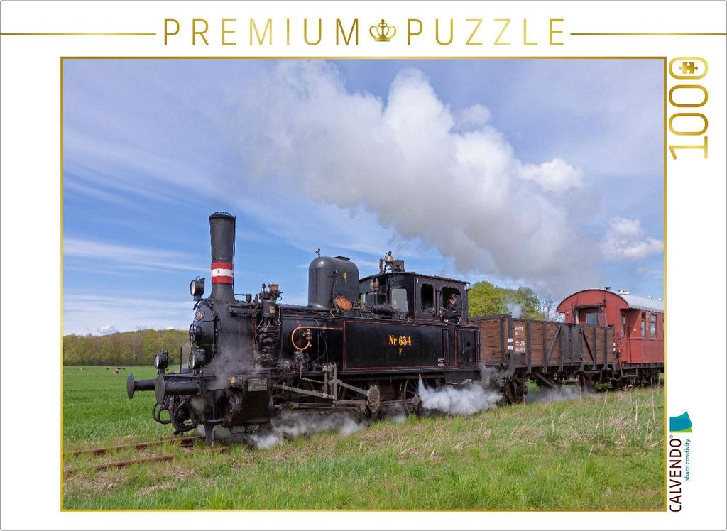 CALVENDO Puzzle Angelner Dampfeisenbahn bei Wagersrott | 1000 Teile Lege-Größe 64x48cm Foto-Puzzle für glückliche Stunden