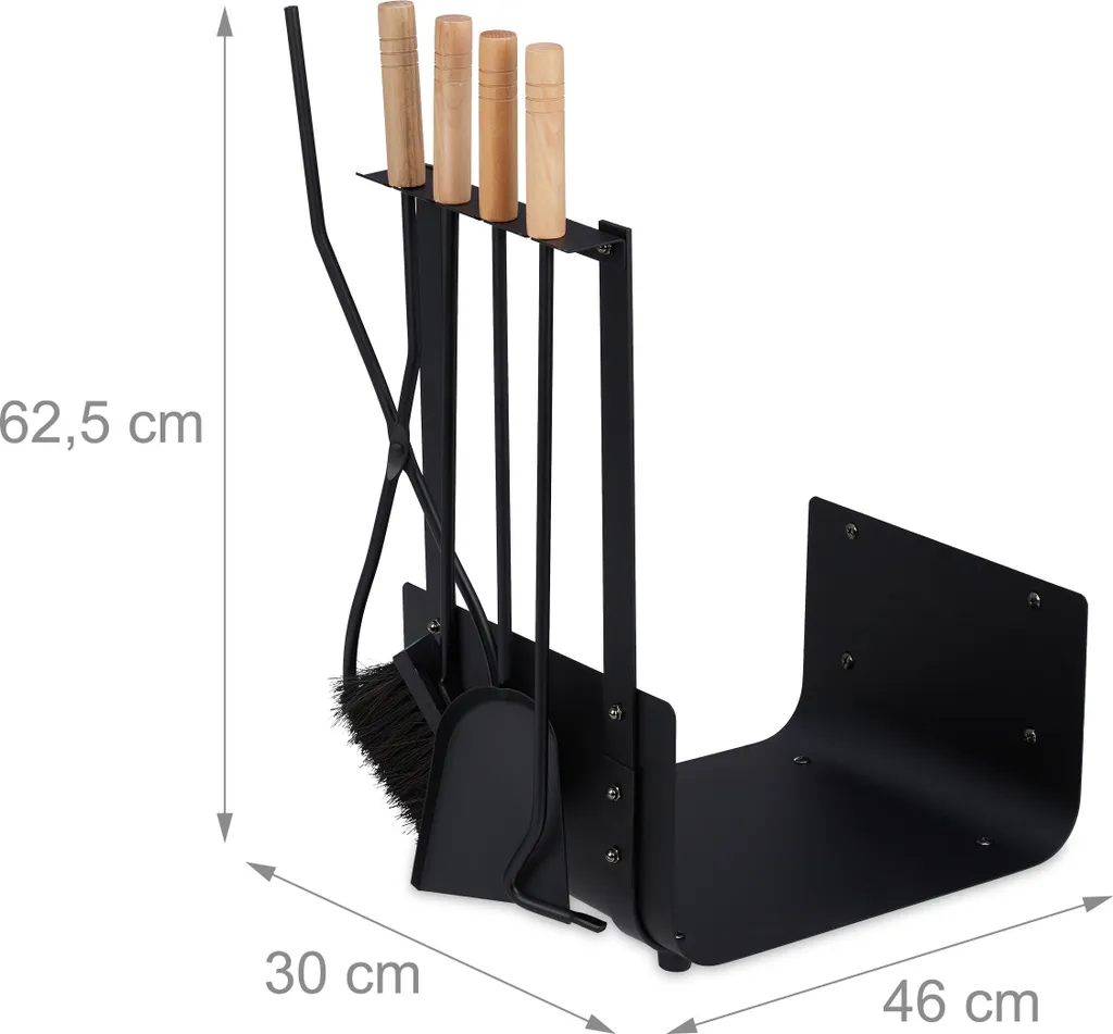 Range-bûches vertical en acier avec kit d'entretien de cheminée complet - 4