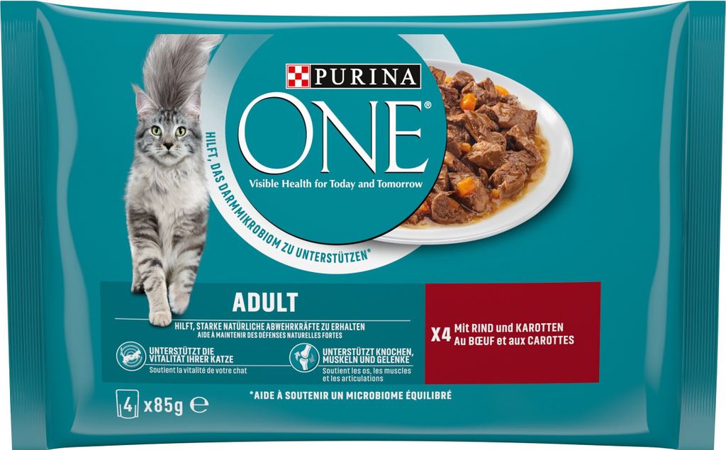 PURINA ONE Adult Katzenfutter nass, zarte Stückchen in Produktbild 