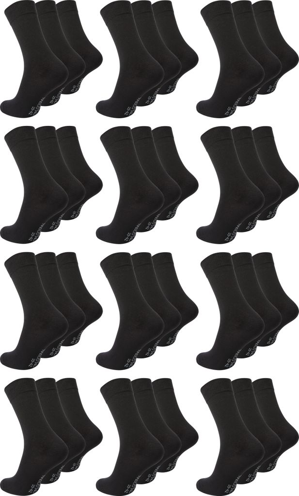 Paolo Renzo Business-Socken 36 Paar - Anzugssocken - Größe 43/46 - Schwarz
