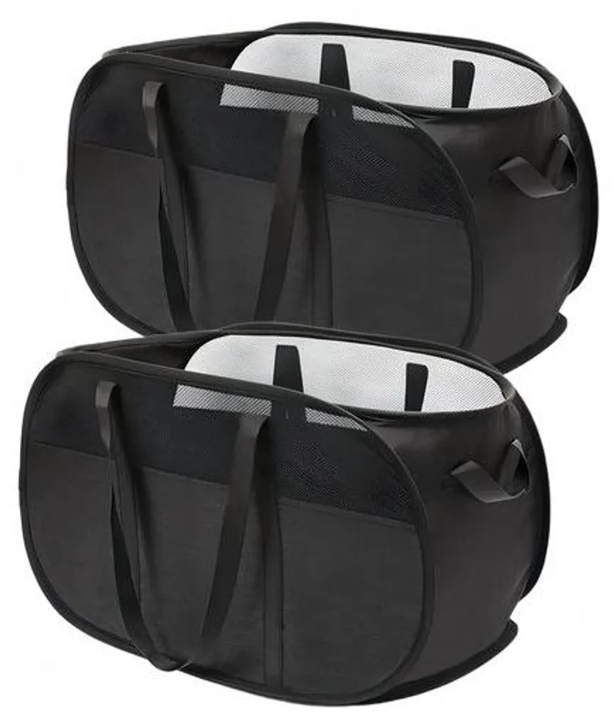Paniers à Linge Pliables pour Gain de Place : Lot de 2 Noirs Pratiques