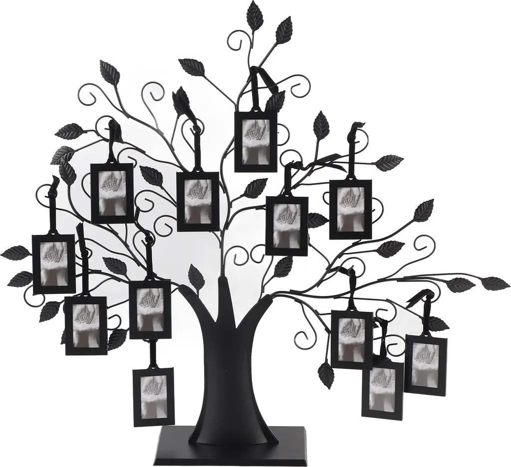 Arbre avec cadre photo suspendu moderne en métal pour salon taille M