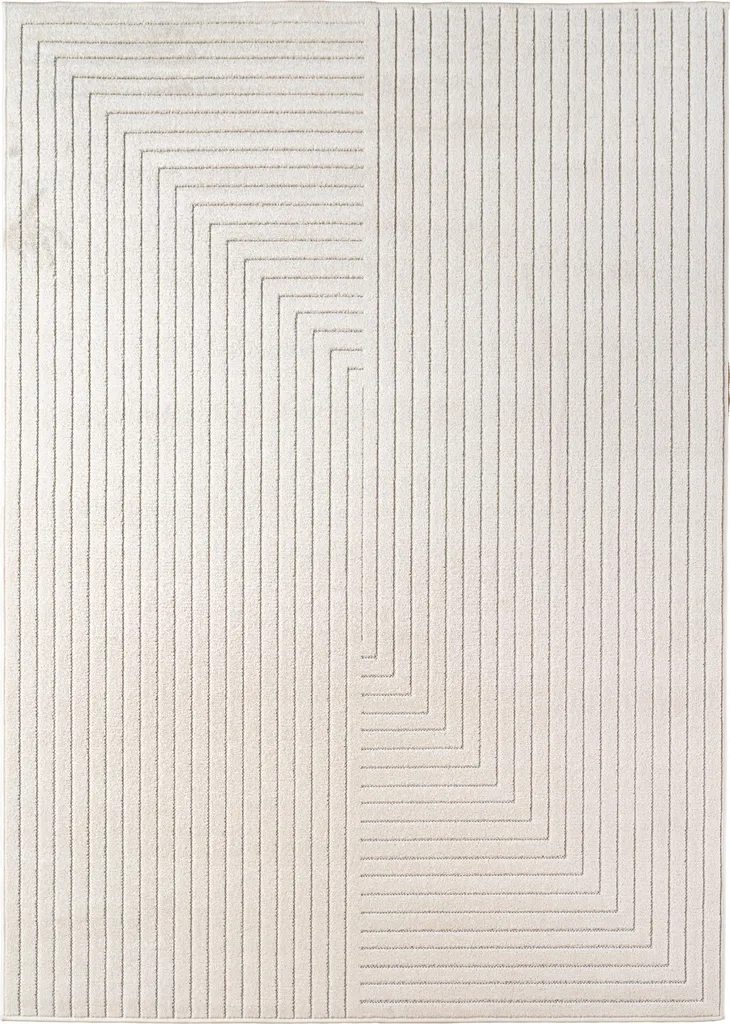Nova Luo Tapis Poils Ras Coureur 80x250cm Crème - Tapis de Passage Chic