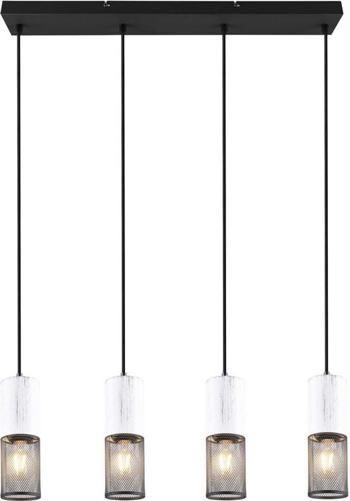 Lampa wisząca TOSH czarno-biała 4xE27x40W metal Zdjęcie produktu 
