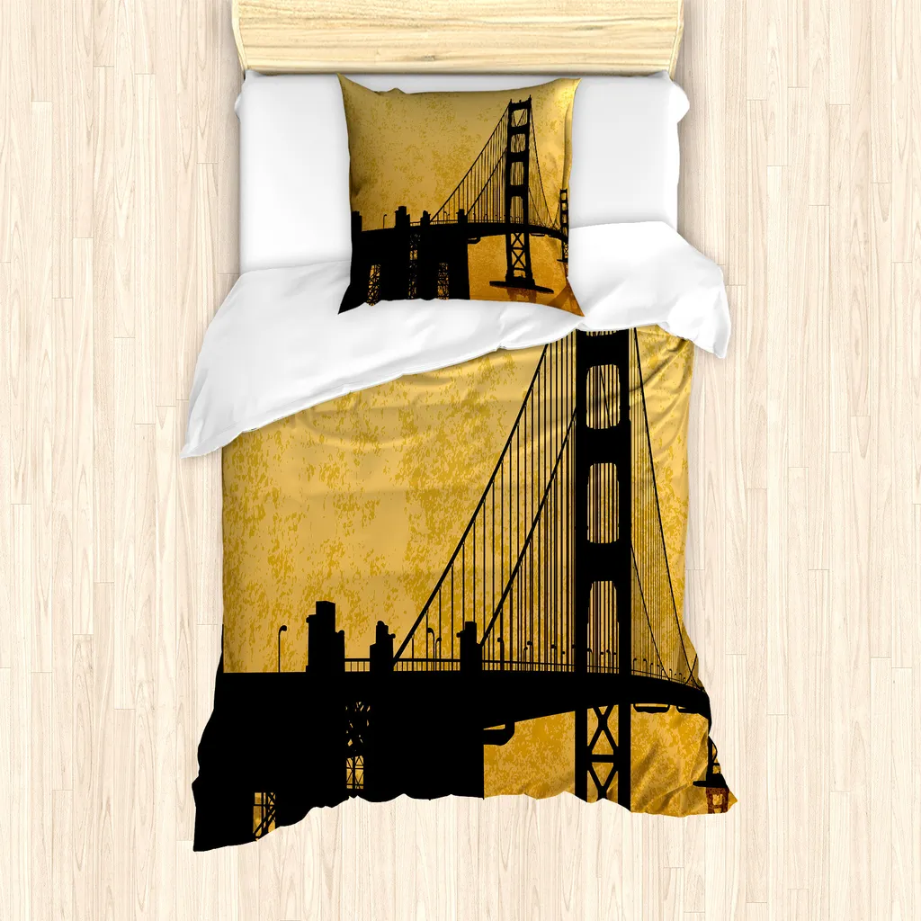 Copripiumino Golden Gate Art ABAKUHAUS | Design Sabbia e Ambra