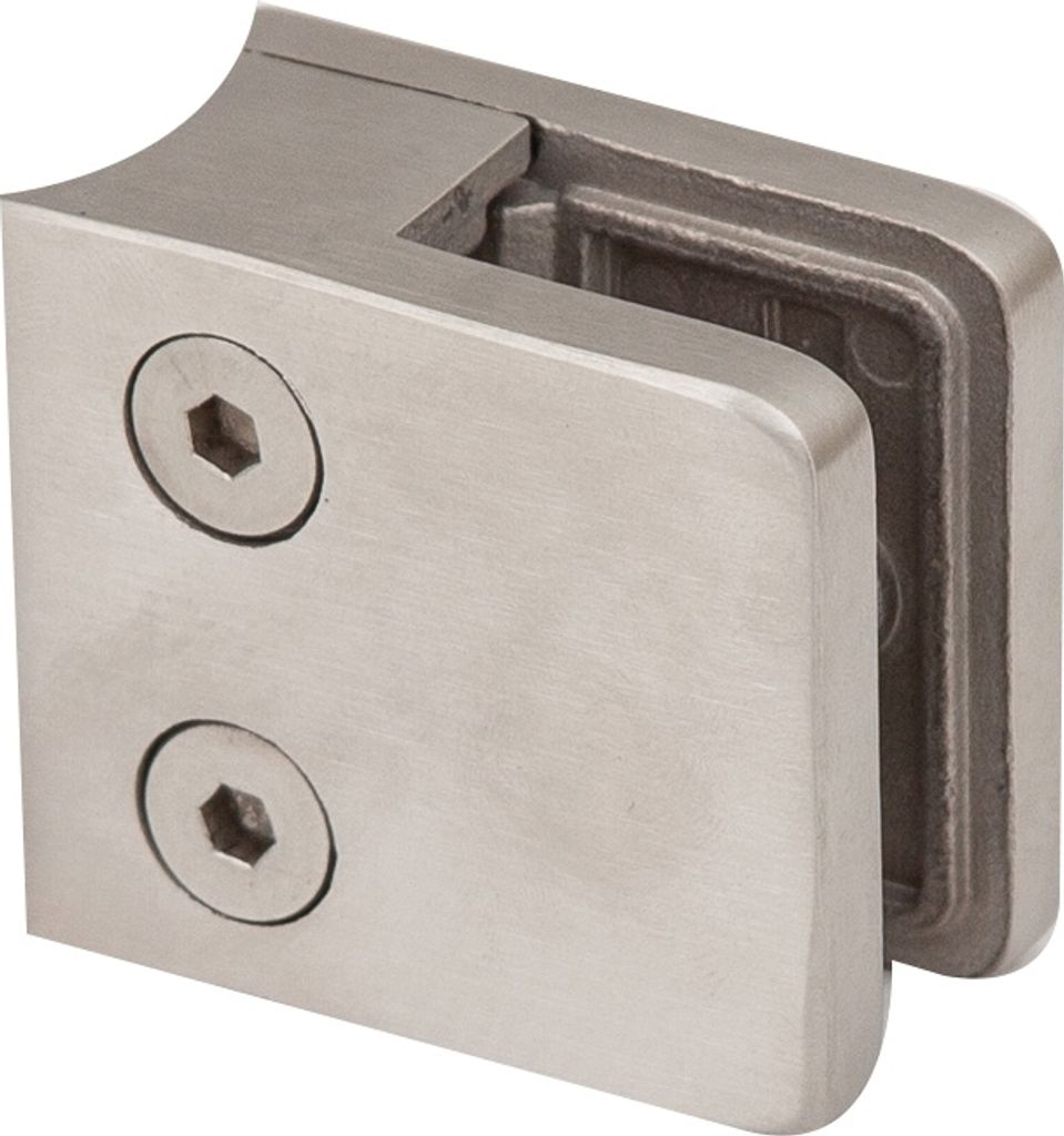 Edelstahl Glashalter für Rohr Ø 42,4 / 2 mm, Glasstärke: 8,76 mm