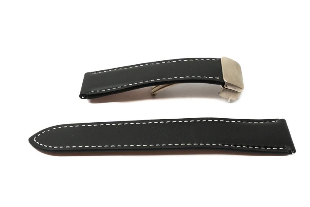 SYSTEM-S Armband 20 mm aus Leder für Samsung Galaxy Watch 5 4 Smartwatch in Schwarz