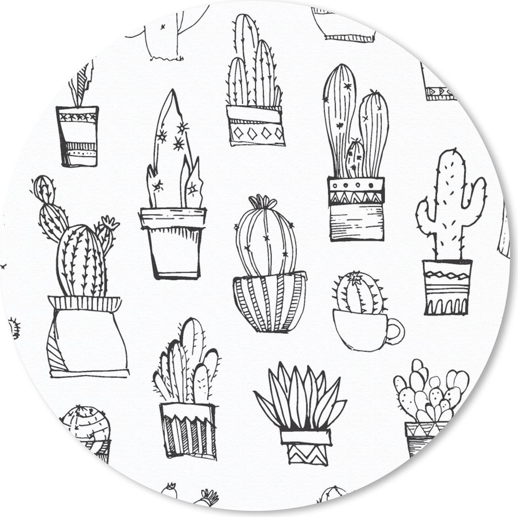 MuchoWow Mauspad Mousepad Kaktus - Blumentopf - Muster 40x40 cm - Mousepads - Maus Mat - Pad - Mausunterlage - Schreibtisch Accessoires