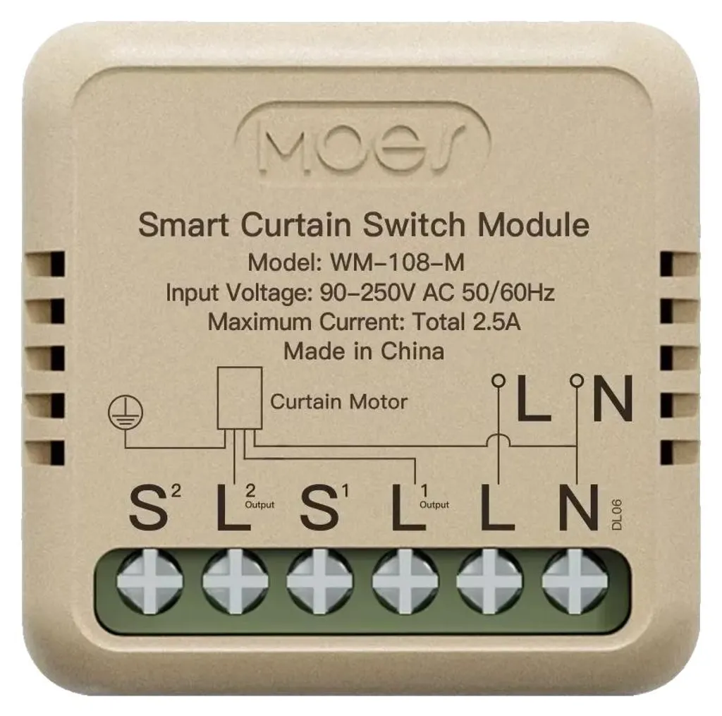 Interrupteur de rideau connecté WiFi et ZigBee 1 PC avec commande vocale