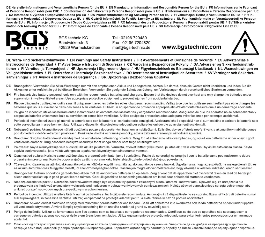 Perceuse à percussion sans fil avec batterie 18V BGS 7397
