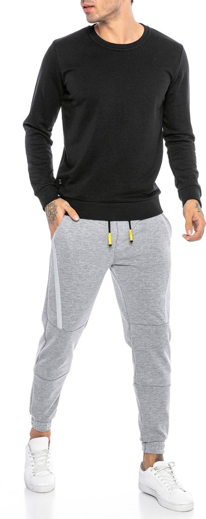 Red Bridge Herren Jogginghose Freizeit-Hose Sweat-Pants Contrast Line Grau XL