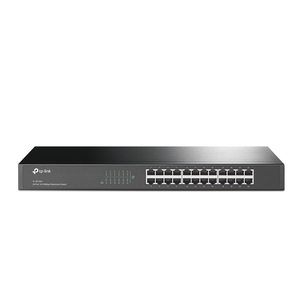 TP-LINK 24-Port 10/100Mbps Fast Ethernet Switch, Schwarz, 440 x 180 x 44 mm, verkabelt, 0 - 40 °C, -40 - 70 °C, 10 - 90%