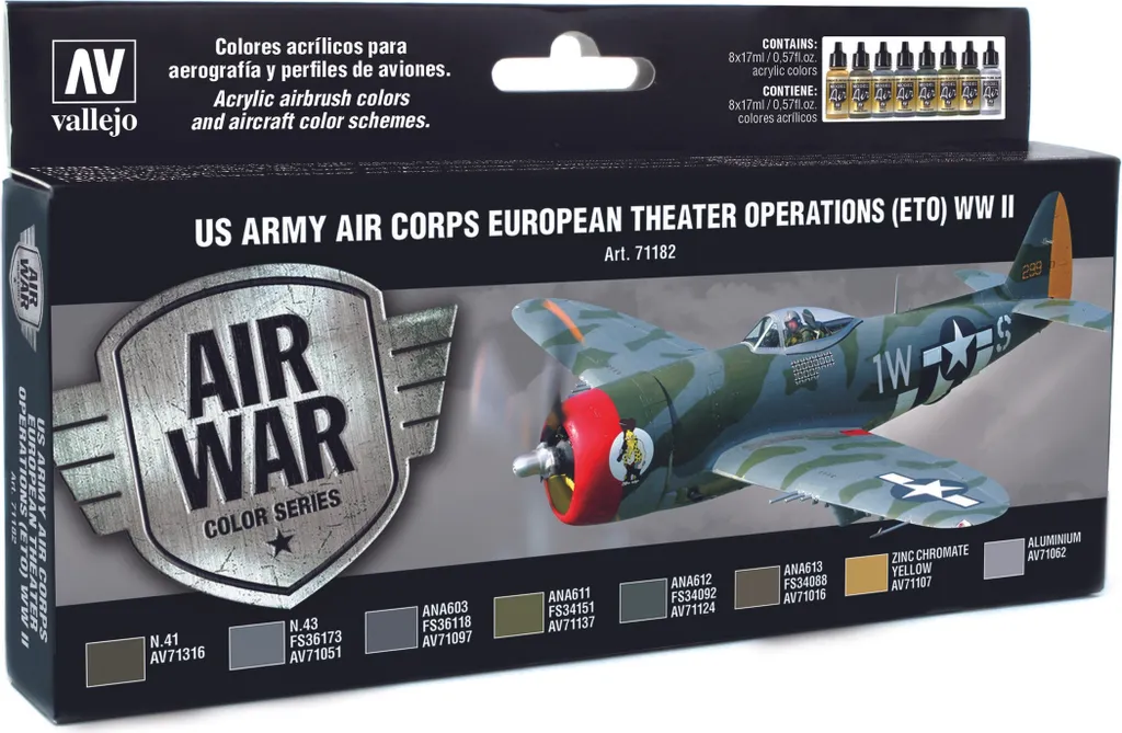 Peinture Maquette Avion US Army Air Corps WWII Set Vallejo 71.182