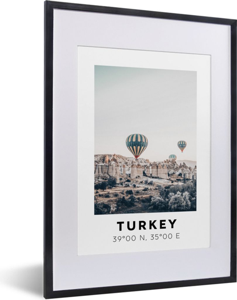 MuchoWow® Gerahmtes Poster Türkei - Heißluftballon - Produktbild 