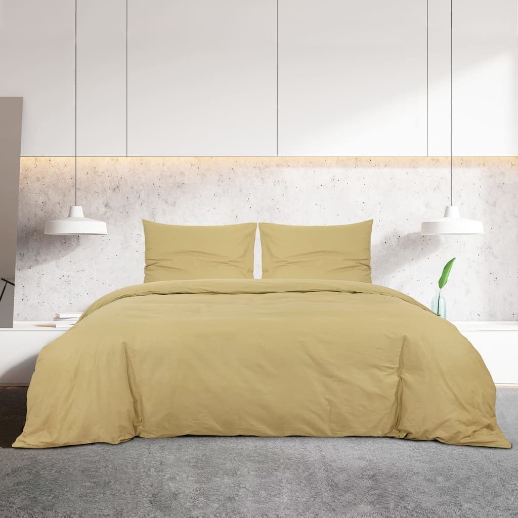Monderne Bettwäsche-Set - Bettwäschegarnitur/Bettbezug-Set - Schlafzimmer - Taupe 140x200cm - Leichte Mikrofaser - Bettwäschen DE8781