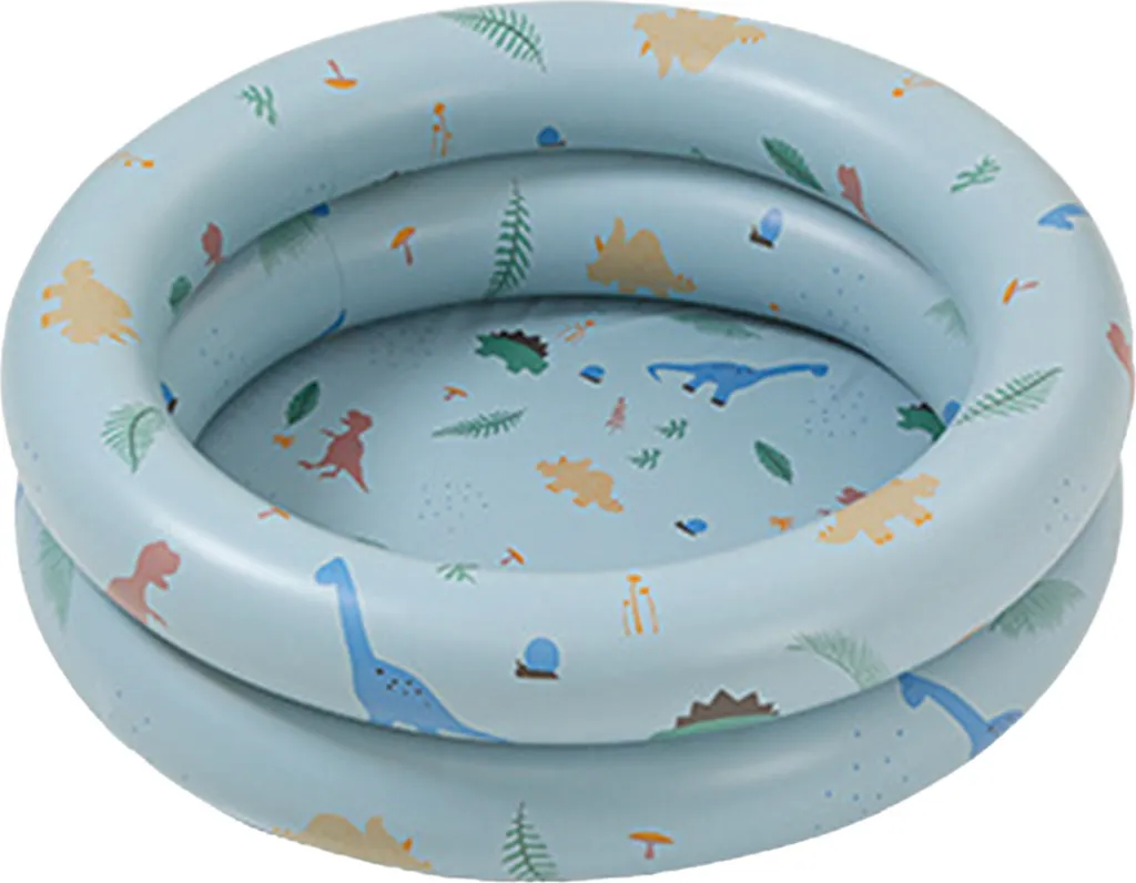 Piscine gonflable pour enfant style dinosaure bleu ciel fond moelleux
