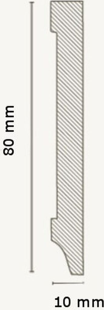 Innenwinkel Für MDF Sockelleisten 10 x 80 x 400 mm Weiß zum Kleben, Schrauben & Nageln MDF-Kern foliert Innenecken by PROVISTON