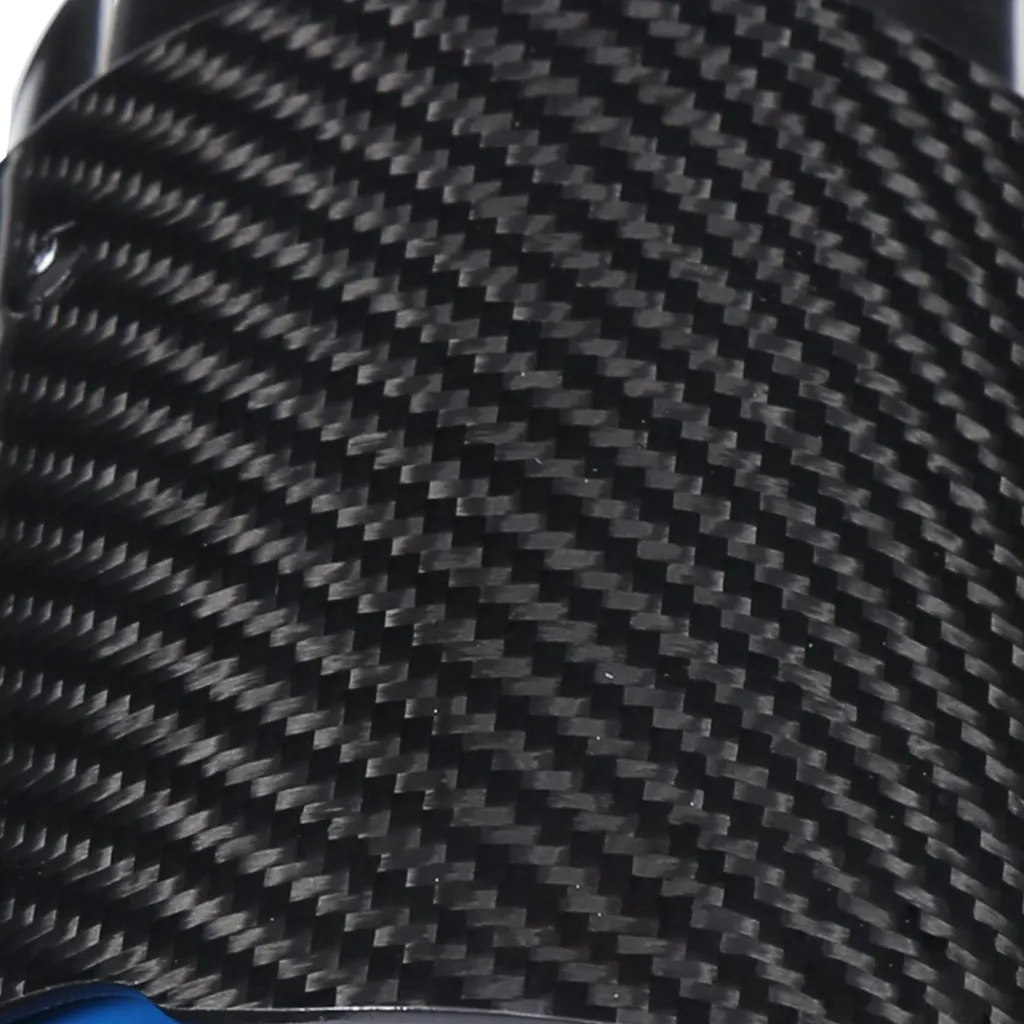 Embout d'échappement carbone universel pour tuning auto bleu et inox