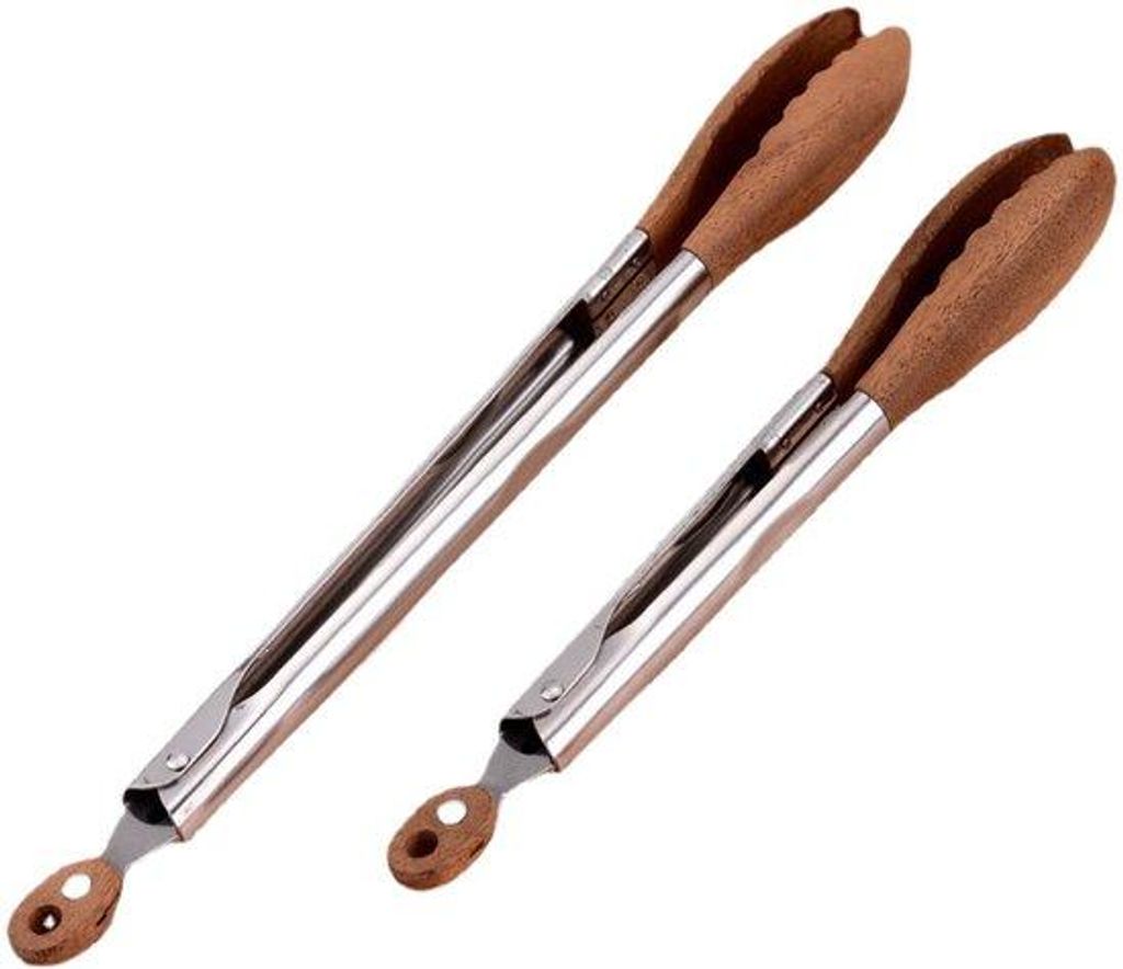 Zwei Premium Holz- und Edelstahl-Grillteller, hitzebeständig, antibakteriell und pflegeleicht, ideal für Kochen, Grillen und Servieren, Olivenhol...
