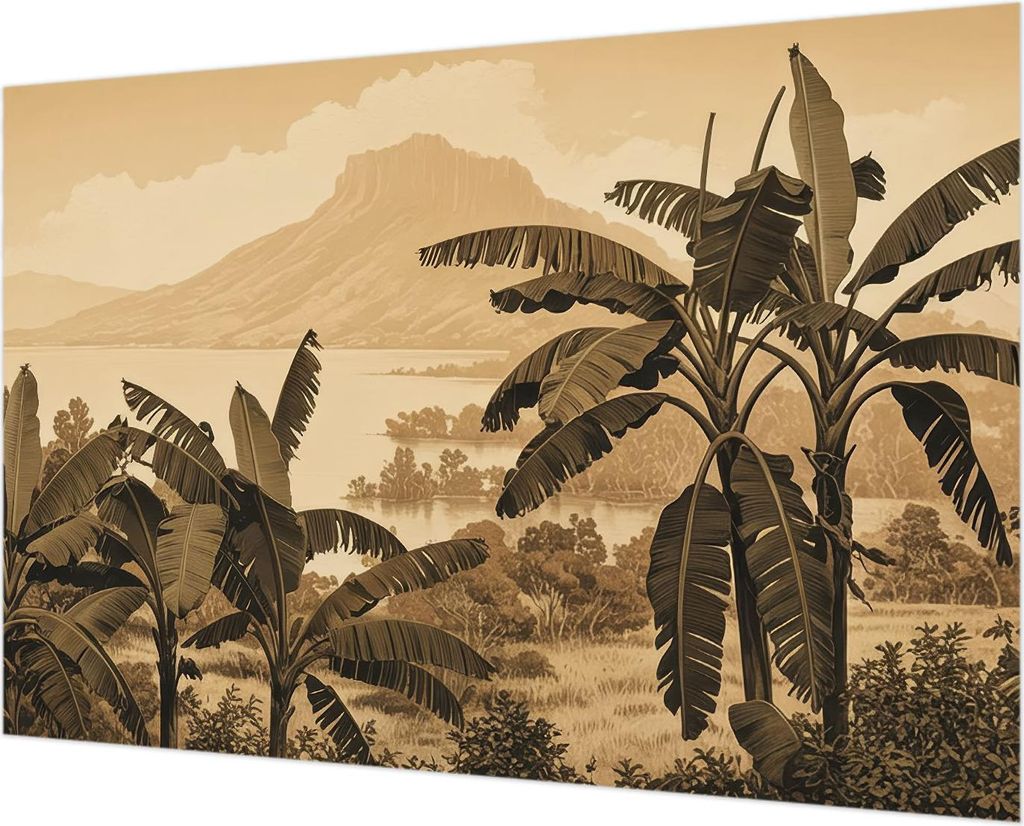 Wandtapete - Dekorative Tapete für Wohnzimmer - Tapetenfolie für Wanddekoration - 152x104 cm - Tropisches Panorama
